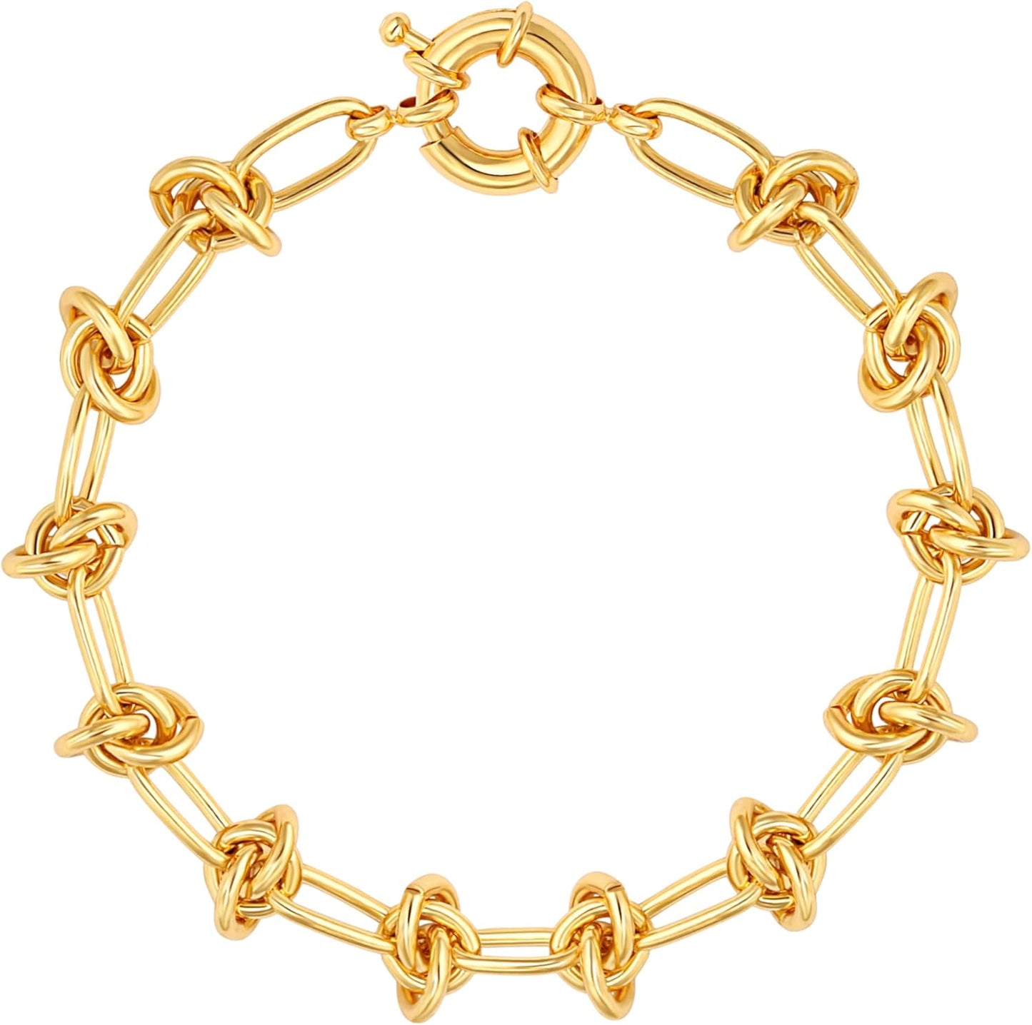Manufacturer  SOFYBJA 18k Gold Plated Personalized Chunky Cuban Oval Link Chain Bracelets for Men Toggle Rope Bracelet Jewelry for Women  bracelets