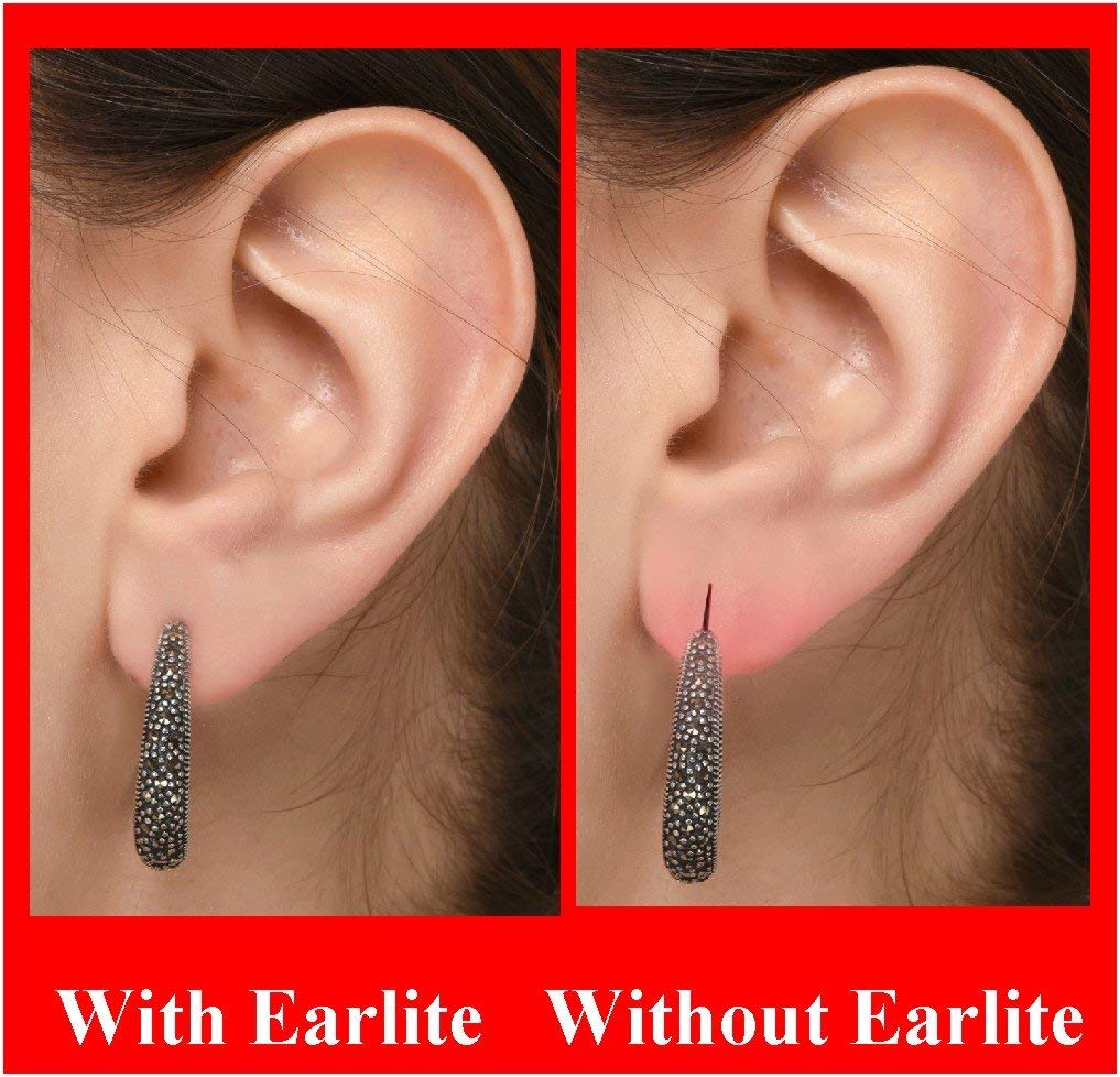 Manufacturer  EarLite 240 (60 Ea X 4 Packs) Invisible Earring Ear Support Waterproof Patches in ZipLock Pouch - Made in USA  earring