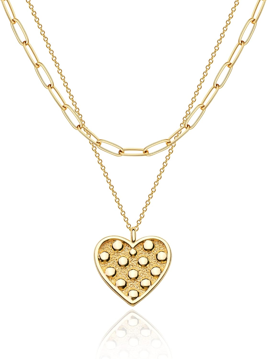 Manufacturer  MEVECCO Layered Heart Necklace Pendant Handmade 18k Gold Plated Dainty Gold Choker Arrow Bar Layering Long Necklace for Women  necklace