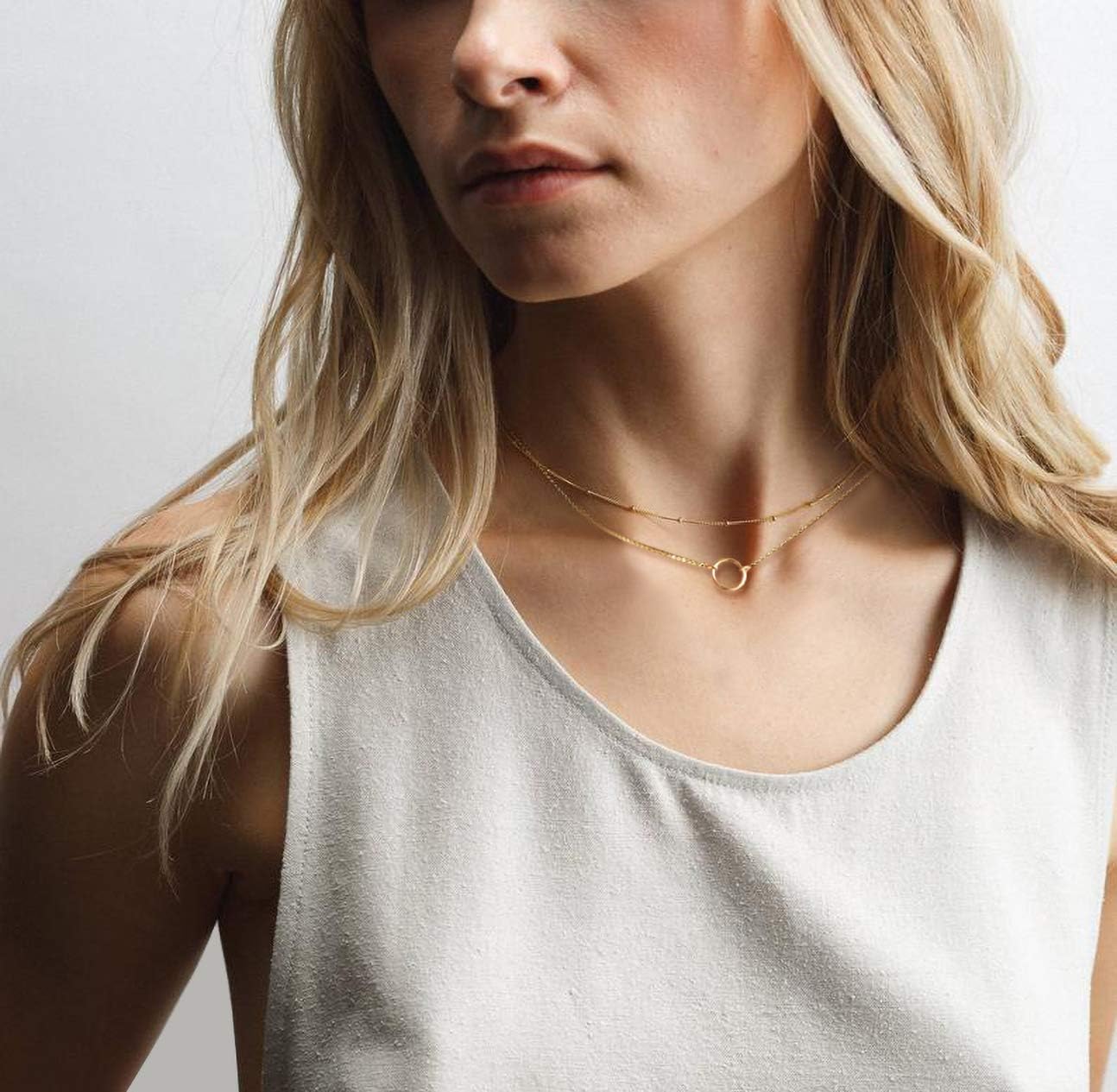 Manufacturer  MEVECCO Layered Heart Necklace Pendant Handmade 18k Gold Plated Dainty Gold Choker Arrow Bar Layering Long Necklace for Women  necklace