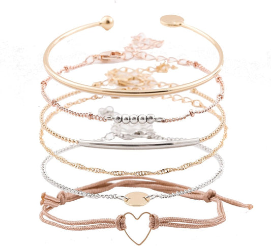 Manufacturer  Layered Bracelet Set Assorted Beaded Bracelet Multiple Stackable Wrap Bangle Jewelry Adjustable  bracelets