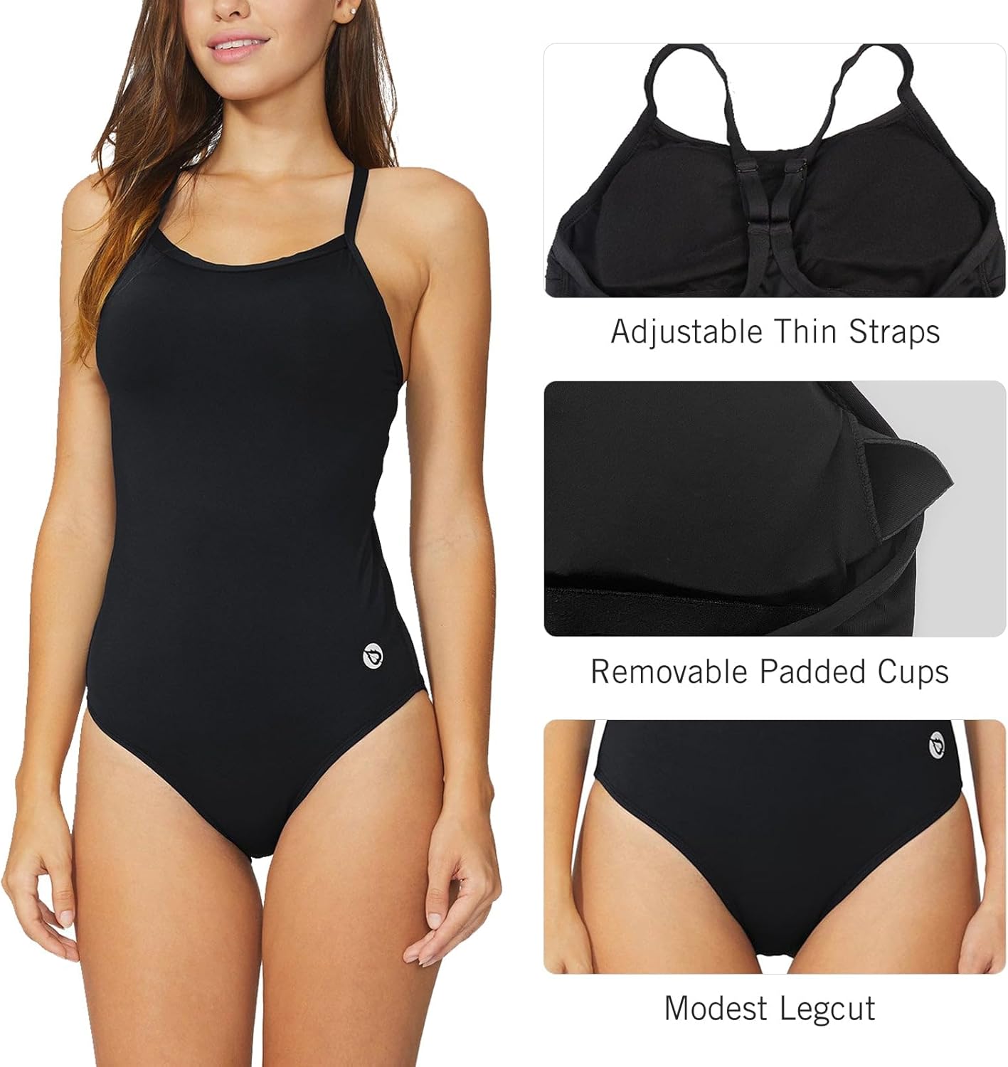 Manufacturer  baleaf Women's Athletic Training Adjustable Strap One Piece Swimsuit  Swimsuit