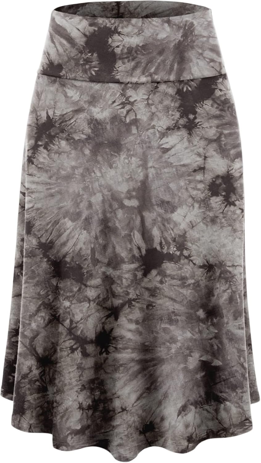 Manufacturer  Lock and Love Women's Solid Ombre Lightweight Flare Midi Pull On Closure Skirts S-XXXL Plus Size