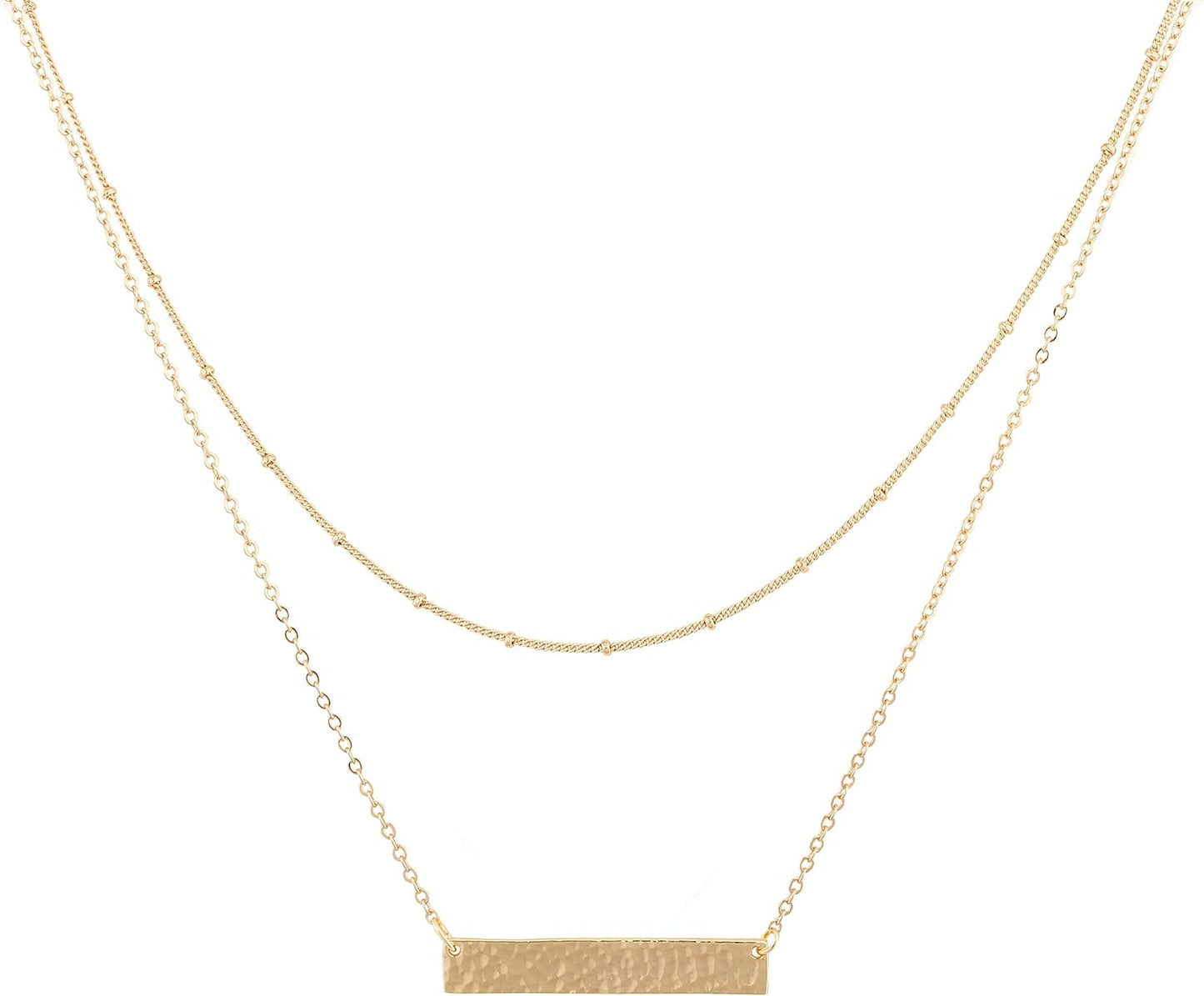 Manufacturer  MEVECCO Layered Heart Necklace Pendant Handmade 18k Gold Plated Dainty Gold Choker Arrow Bar Layering Long Necklace for Women  necklace