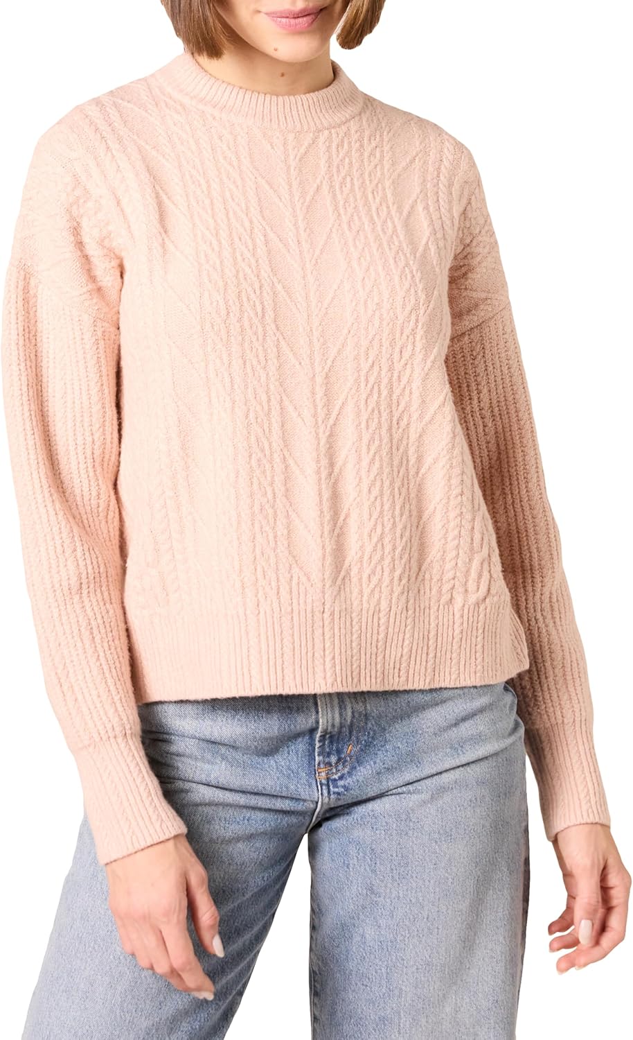 Manufacturer  Amazon Essentials Women's Soft-Touch Modern Cable Crewneck Sweater (Available in Plus Size)   sweaters