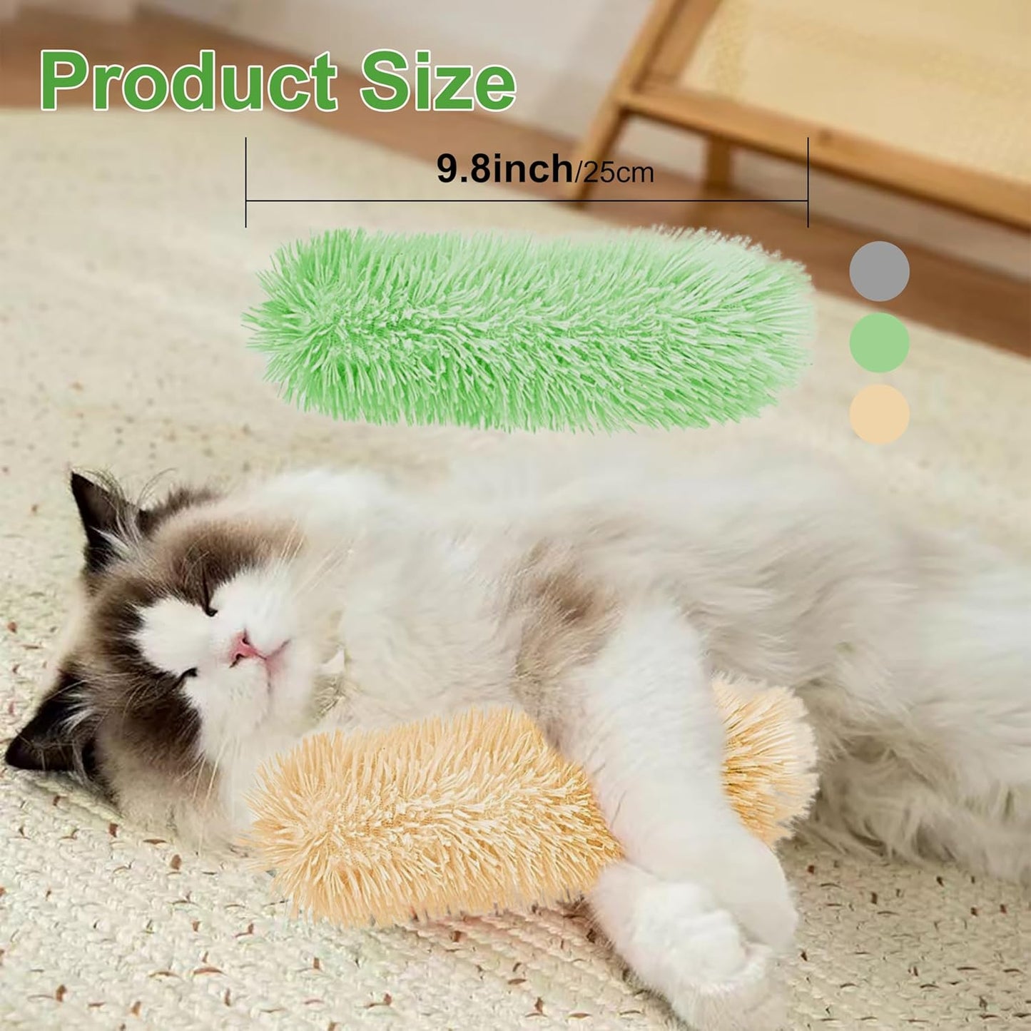 Manufacturer  3 Pcs Interactive Cat Toys Cat Pillows, Soft and Durable Crinkle Sound Catnip Toys, for Indoor Cats Funny Kitten Toys Exercise    Cat toy