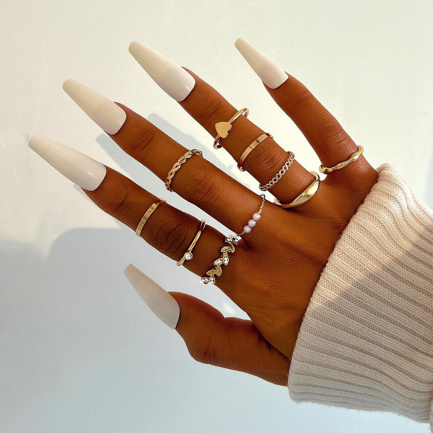 Manufacturer  FAXHION 60 Pcs Gold Stackable Rings for Women, Knuckle Rings Chunky Gold Ring Set Dainty Stacking Cute Rings, Multiple Sizes Cute Jewelry Set Gift   rings
