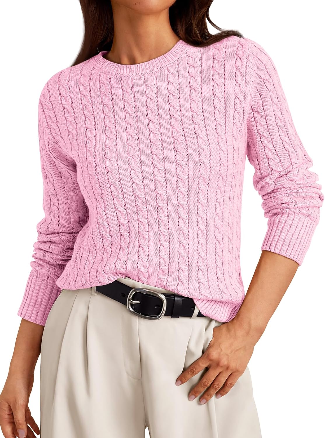 Manufacturer  LILLUSORY Womens Lightweight Cable Knit Soft Business Casual Trendy Classic Pullover Sweaters Fall Outfits  sweaters