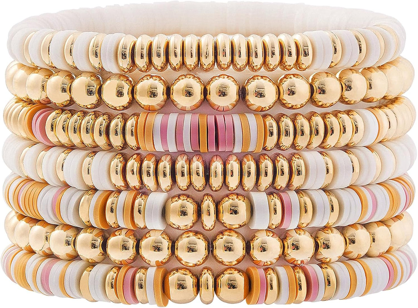 Manufacturer  GOOJIDS Surfer Heishi Clay Bead Bracelets for Women Bohemian Stackable Gold Beaded Stretch Bracelets Elastic Layering Friendship Bracelets Set Boho Jewelry  bracelets