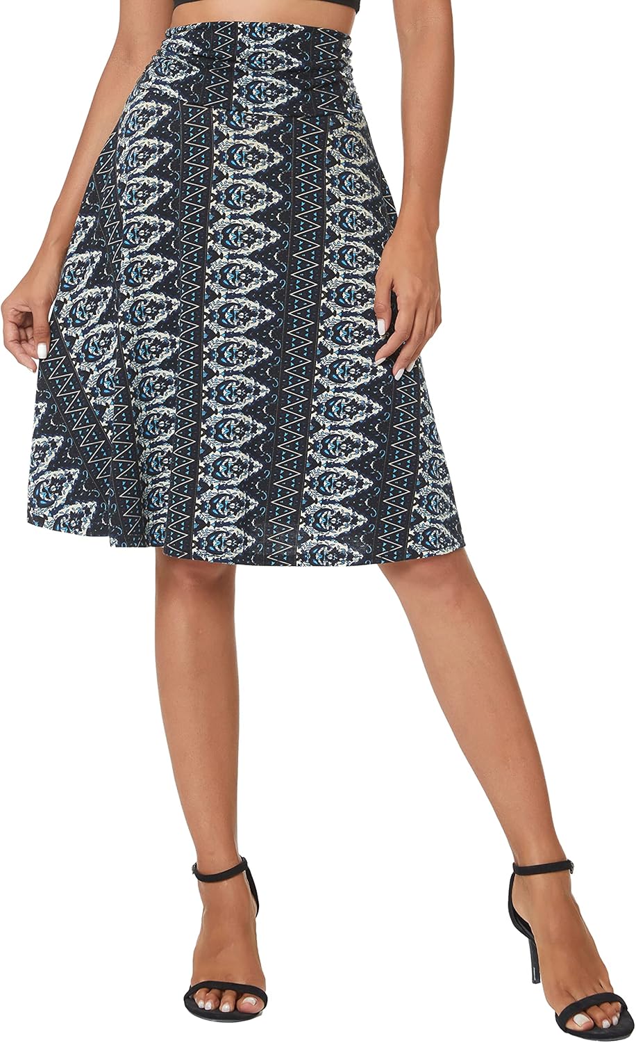 Manufacturer  Urban CoCo Women's Ruched High Waist Knee Length Jersey A-Line Stretchy Flared Casual Skirts