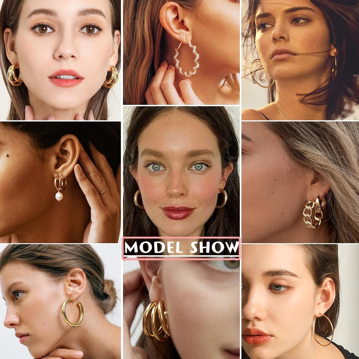 Manufacturer  FAXHION 36 Pairs Gold Earrings Set for Women, Fashion Pearl Chain Link Stud Drop Dangle Earrings Multipack Hoop Earring Packs, Hypoallergenic Earrings for Birthday Party Jewelry  earring