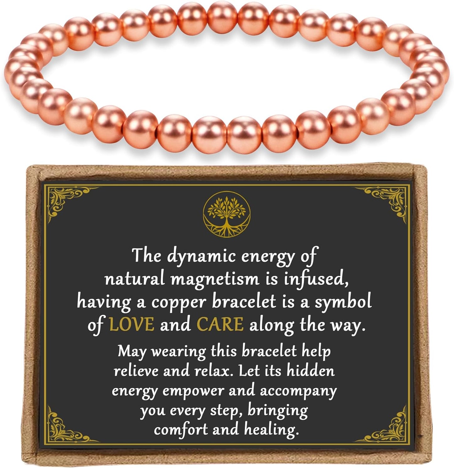 Manufacturer  Copper Bracelet for Women and Men, 8MM Magnetic Bracelet 99.99% Pure Copper Jewelry with 3500 Gauss Magnet Beads Cooper Arthritis Health Jewelry as Parents Anniversary Birthday Gifts  bracelets