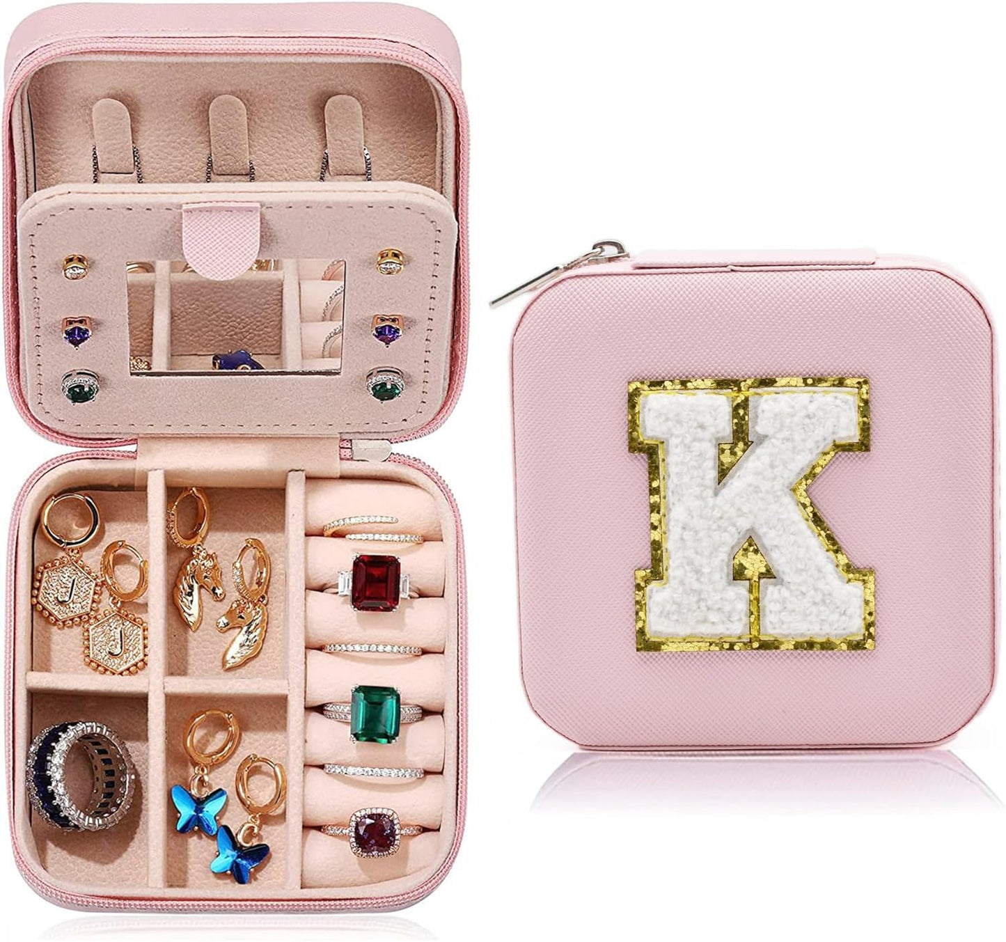 Manufacturer  Mini Jewelry Travel Case, PU Leather Travel Jewelry Organizer Box, Small Portable Portable Jewellery Storage Holder for Womens Rings Earrings Necklaces Bracelets (Blue)   rings