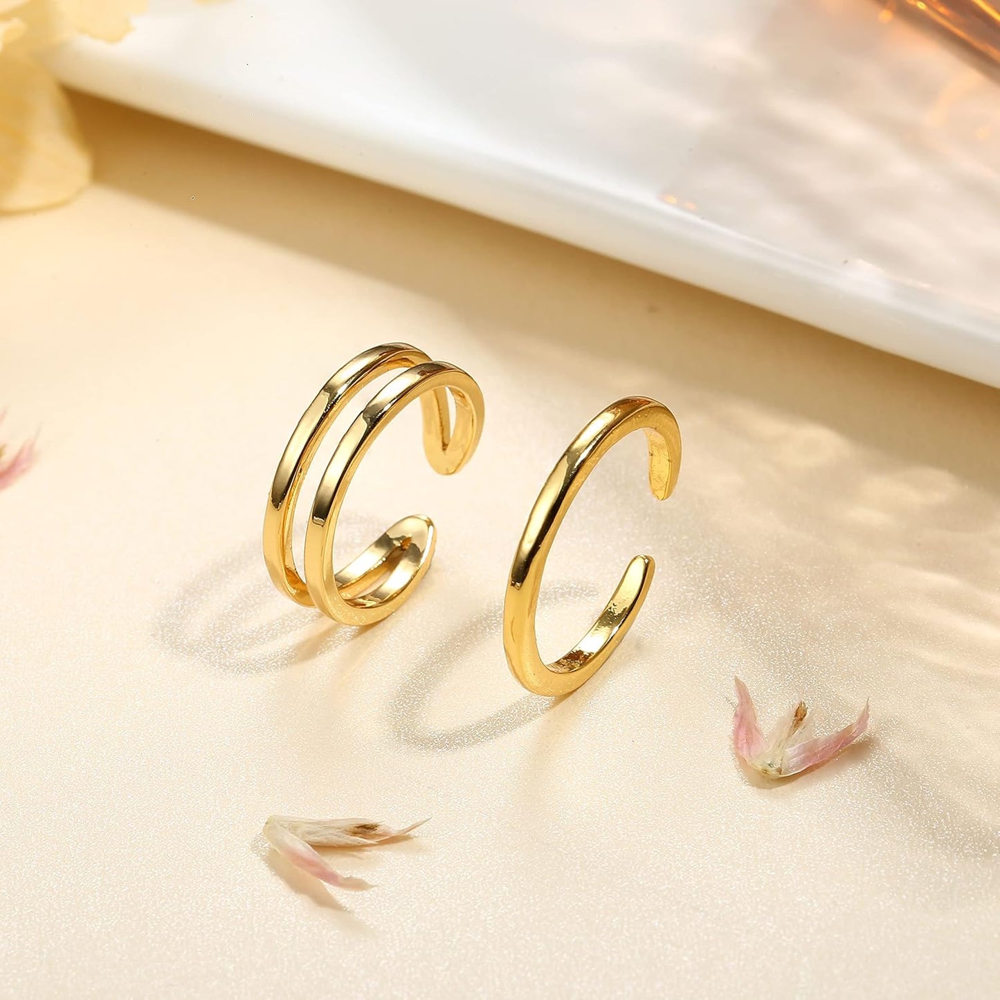 Manufacturer  IRONBOX 14K Gold Filled Toe Rings for Women Simple Open Band Toe Ring Adjustable Toe Rings   rings