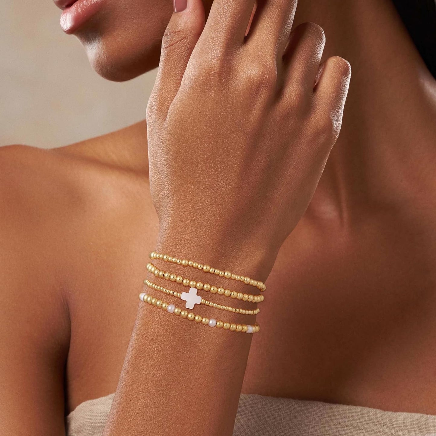 Manufacturer  Bracelets for Women, Waterproof 14K Gold/Silver Plated Stackable Bracelets for Women Non Tarnish Trendy Dainty Paperclip Figaro Box Herringbone Hand Chain Bracelet Pack Stack Adjustable Jewelry for Women  bracelets