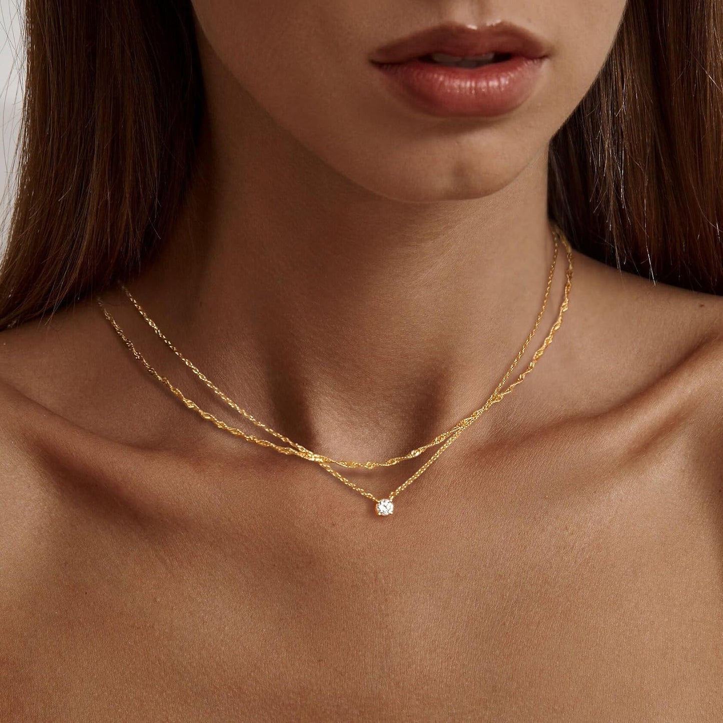 Manufacturer  Tewiky Diamond Necklaces for Women, Dainty 14k Gold/Sterling Silver Choker Necklace Simple Gold Plated CZ Jewelry Necklaces for Women Trendy Gifts  Necklace