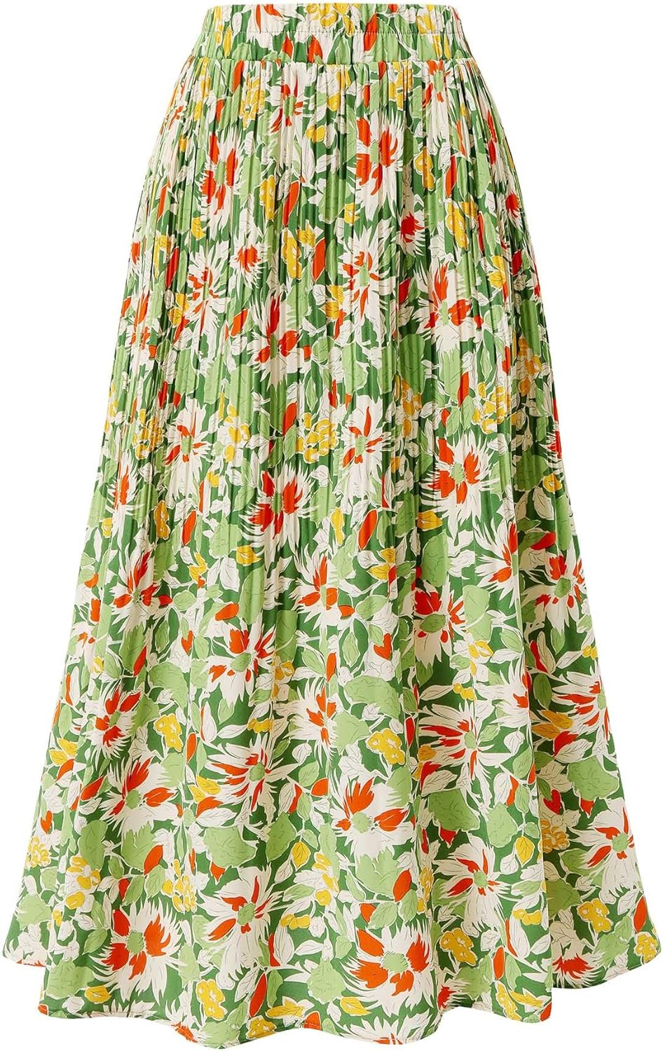 Manufacturer  Basoteeuo Womens Skirt Leopard Print Midi Long Shirring Pleated Skirts High Waisted A Line Skirts