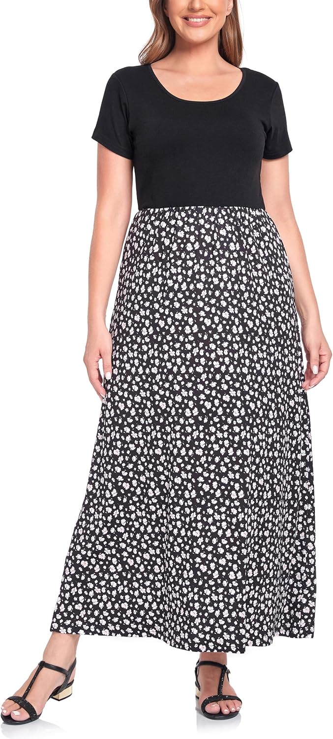 Manufacturer  Lacavocor Womens Short Sleeve Maxi Dresses Empire Waist Long Dress dresses