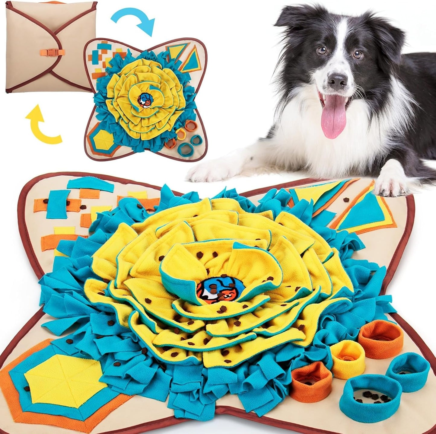 Manufacturer   AWOOF Pet Snuffle Mat for Dogs, Interactive Feed Game for Boredom, Encourages Natural Foraging Skills for Cats Dogs Bowl Travel Use, Dog Treat Dispenser Indoor Outdoor Stress Relief    Dog toy