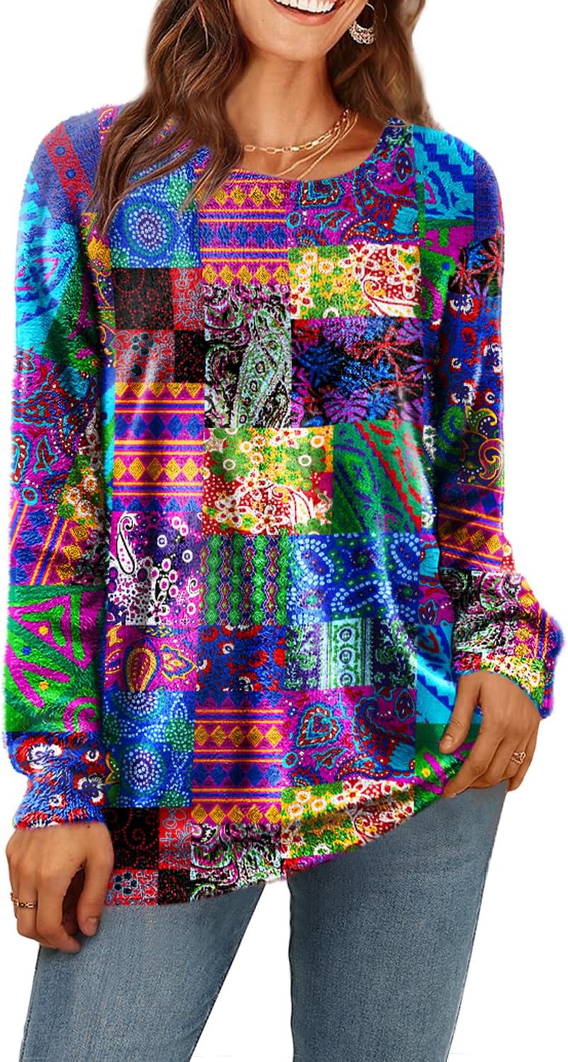 Manufacturer  YESNO Women Christmas Sweater Graphic Printed Oversized Pullover Sweaters Casual Loose Knit Tops S01   sweaters