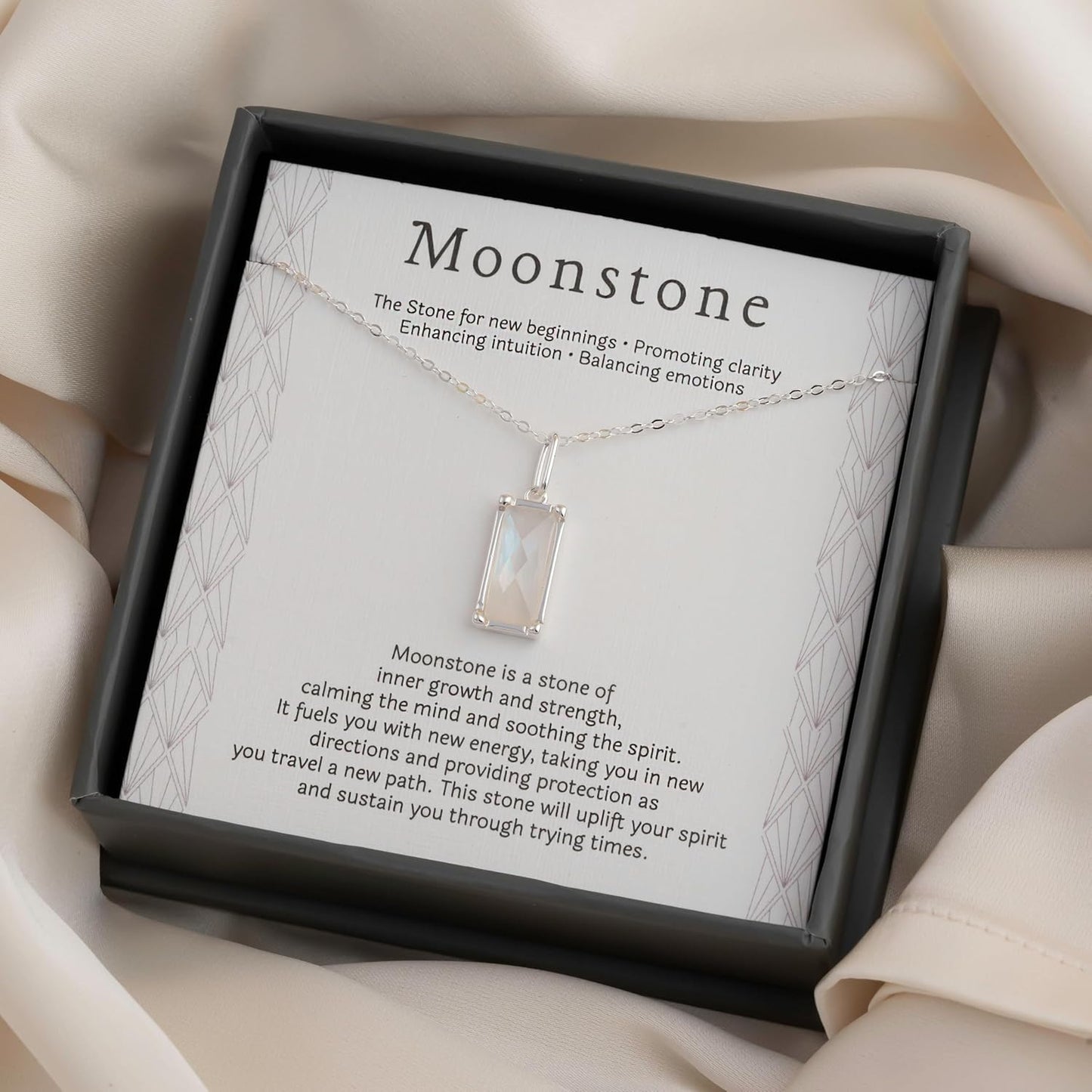 Manufacturer  HOPE LOVE SHINE New Beginnings Rainbow Moonstone Sterling Silver Necklace for Women  necklace
