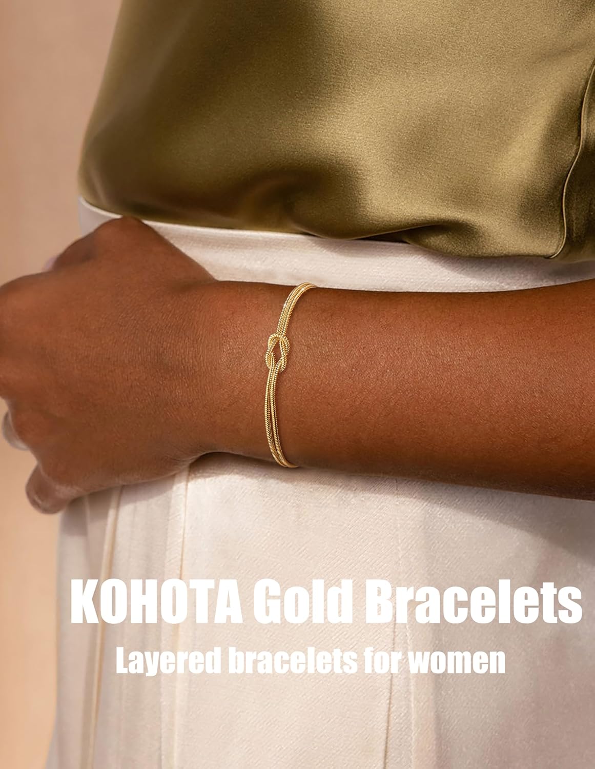 Manufacturer  KOHOTA Silver Gold Bracelets for Women Trendy 14K Gold Plated Bracelet for Women Non Tarnish Dainty Stackable Layered Chain Heart Pearl Knot Beaded Bracelets Stack Set Charm Mothers Day Jewelry Gifts  bracelets