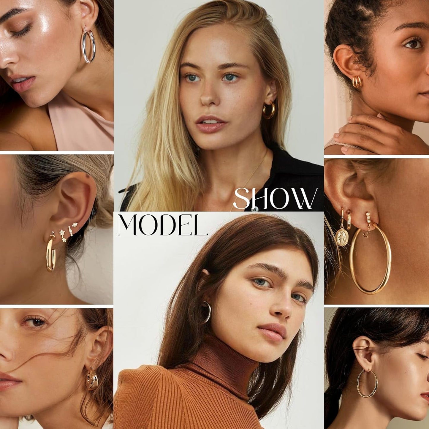 Manufacturer  36 Pairs Gold Hoop Earrings Set for Women Multipack, Hypoallergenic Chunky Chain Twisted Hoop Earrings Pack, Fashion Dangle Earrings Jewelry for Gift  earring