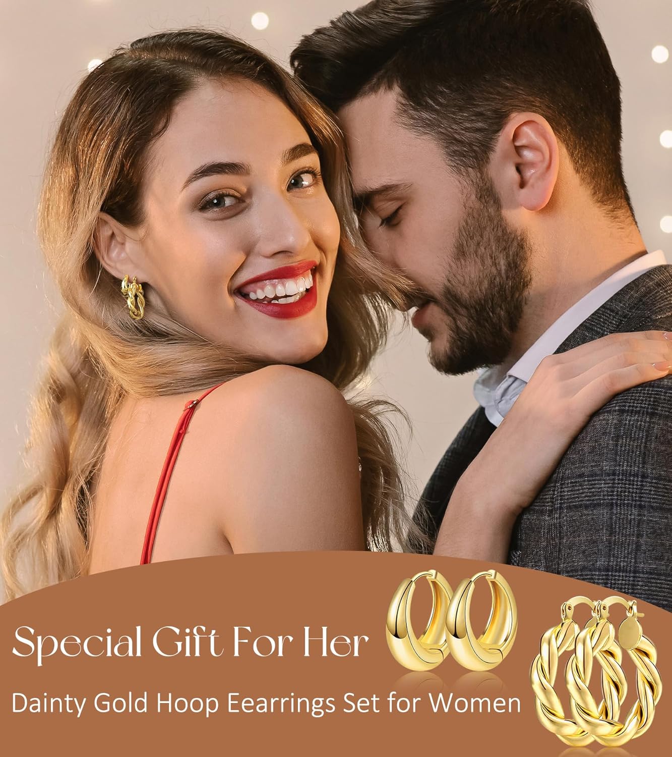 Manufacturer  Adoyi 9 Pairs Gold Hoop Earrings Set for Womens Twisted Huggie Hoops Earrings 14K 18K Gold Plated for Girls Valentines Mother's Day Birthday Gifts Lightweight   rings
