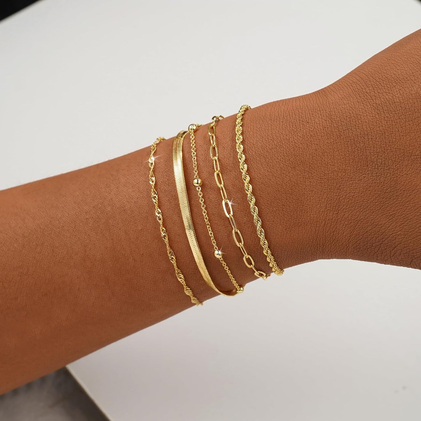 Manufacturer  BERISO Gold Bracelets for Women, Elegant Adjustable 14K Gold Plated Bracelet for Women, Trendy Minimalist Dainty Gold Bracelet for Everyday Wear  bracelets