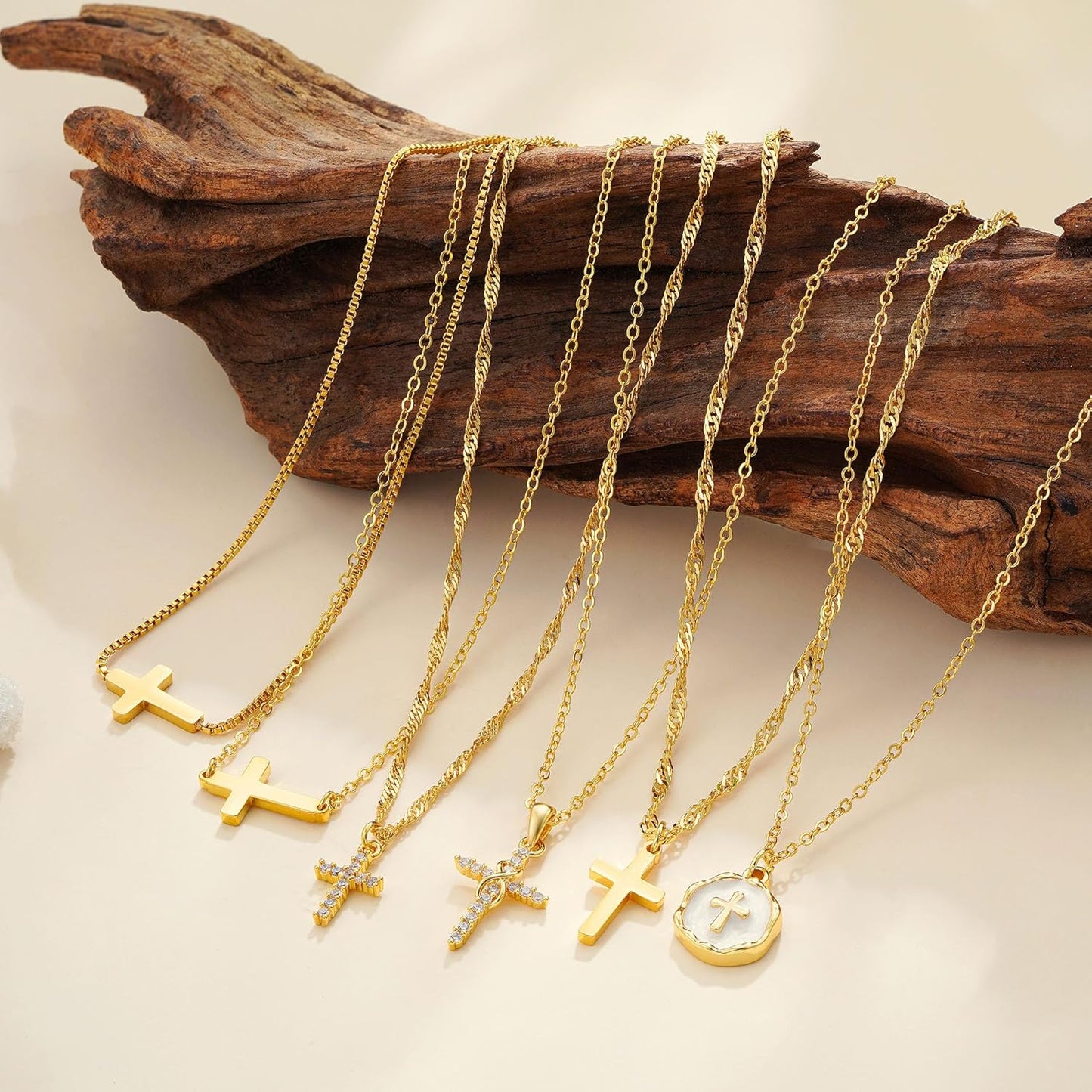 Manufacturer  Cross Necklace for Women Trendy - Dainty 18K Real Gold Plated Minimalist Cross Necklace Non Tarnish Waterproof Trendy Cute Simple Small Necklaces Easter Christian Religious Faith Jewelry Gifts  Necklace