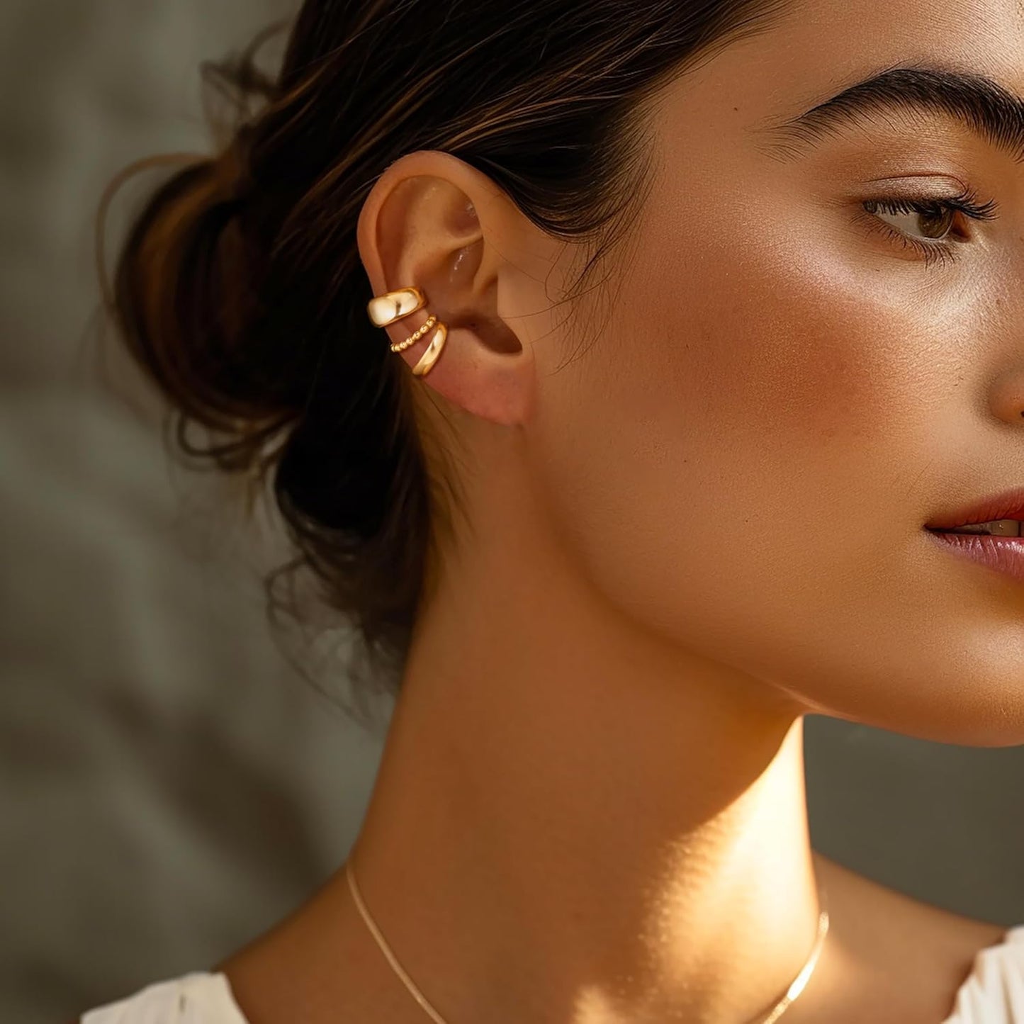 Manufacturer  Moodear 3Pcs Chunky/Thin Ear Cuffs Non Piercing for Women - Dainty 14K Gold Plated Cuff Earring Trendy Cubic Zirconia Ear Cuff for Women Cartilage Jewelry Gift  earring