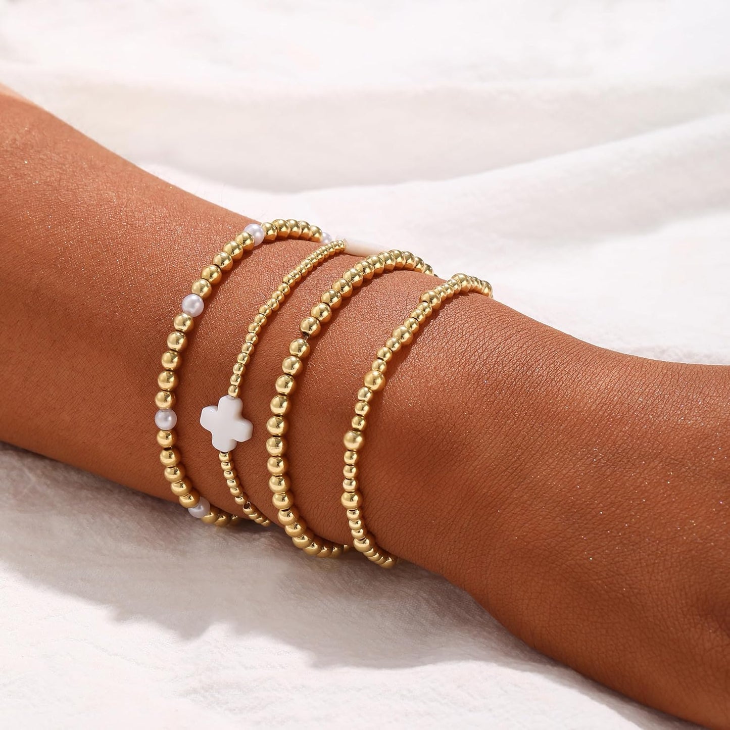 Manufacturer  Bracelets for Women, Waterproof 14K Gold/Silver Plated Stackable Bracelets for Women Non Tarnish Trendy Dainty Paperclip Figaro Box Herringbone Hand Chain Bracelet Pack Stack Adjustable Jewelry for Women  bracelets