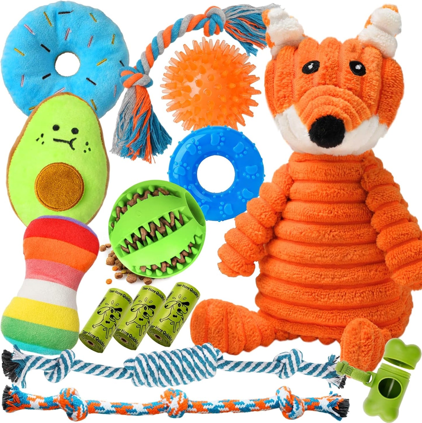 Manufacturer   Zeaxuie 9 Pack Luxury Puppy Toys for Teething Small Dogs, Puppy Chew Toys with Cute Squeaky Dog Toys, Ball and More Rope Dog Chew Toys    Dog toy