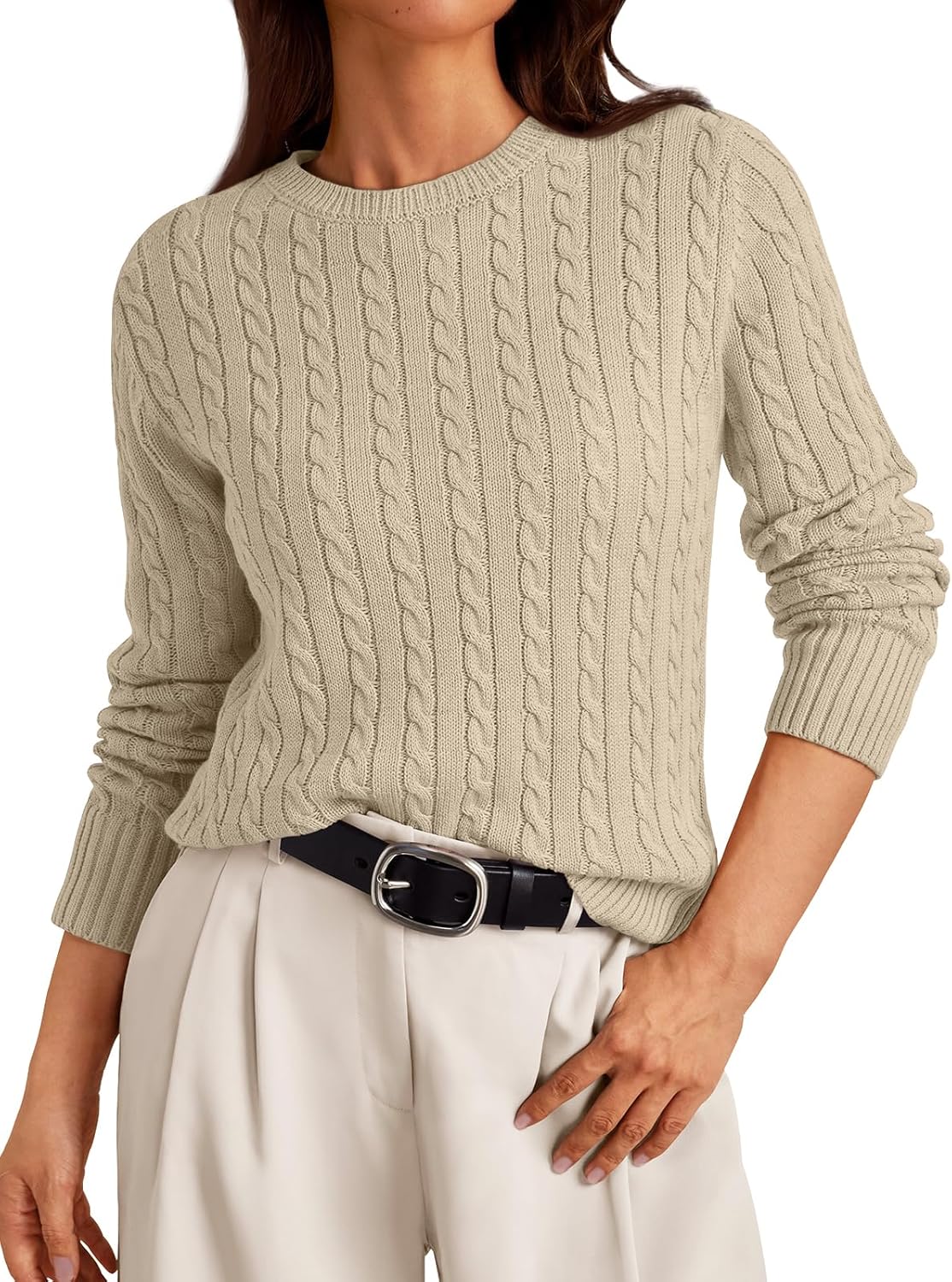 Manufacturer  LILLUSORY Womens Lightweight Cable Knit Soft Business Casual Trendy Classic Pullover Sweaters Fall Outfits  sweaters