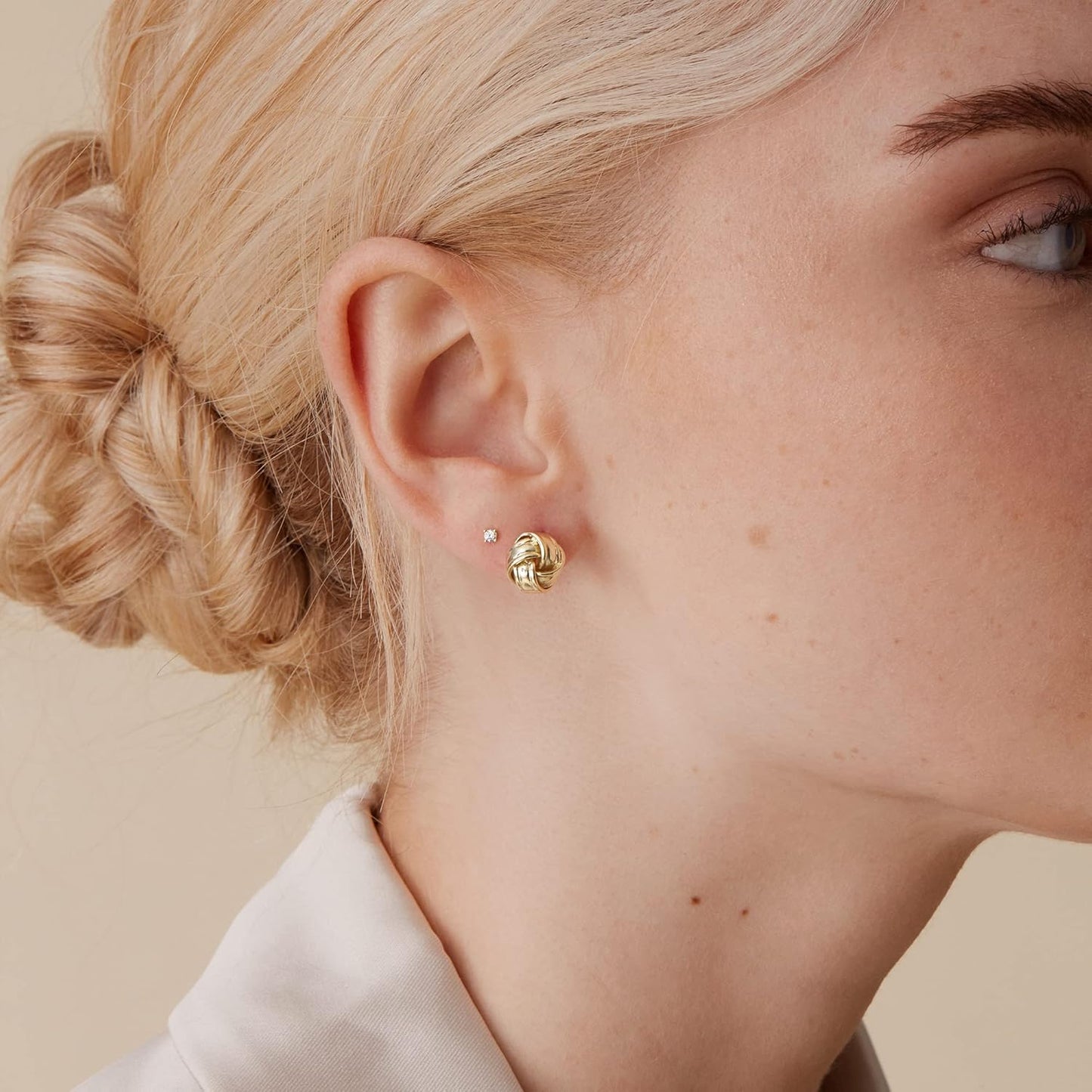 Manufacturer  PAVOI 14K Gold Plated Sterling Silver Post Love Knot Stud Earrings | Gold Earrings for Women  earring