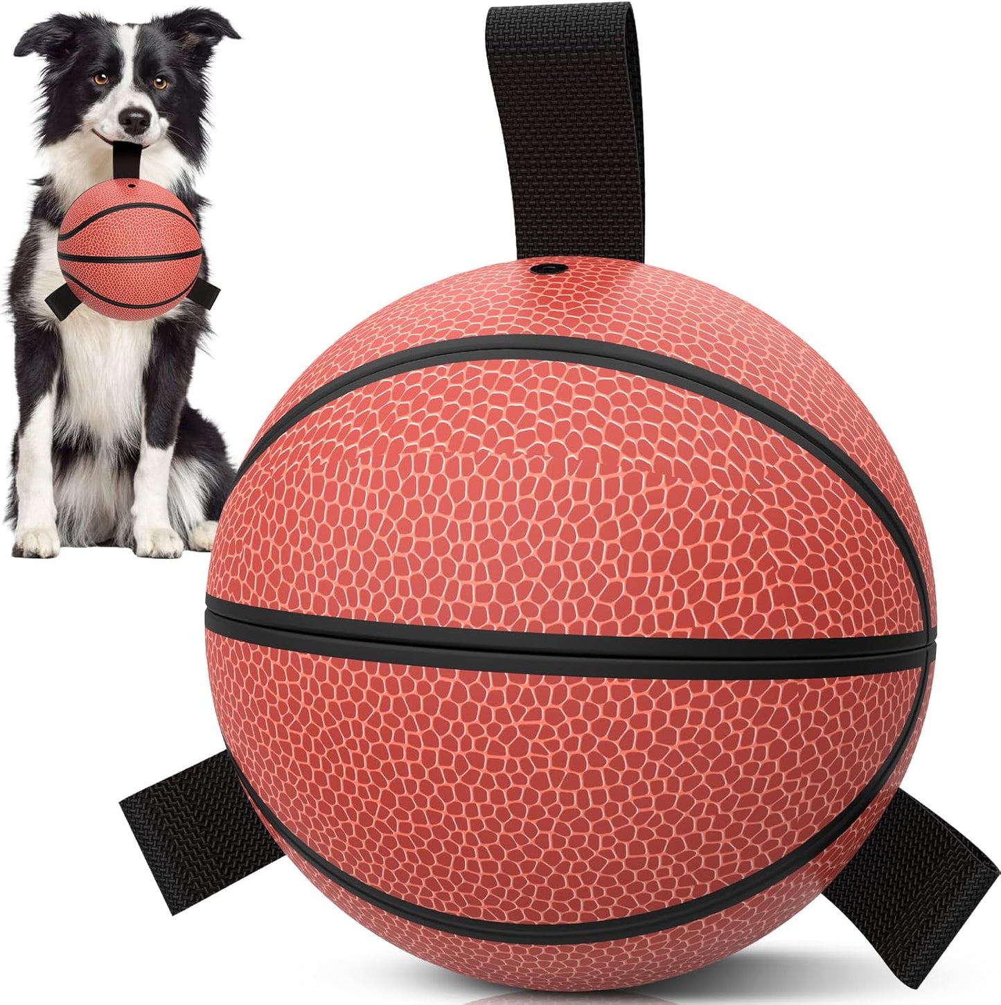 Manufacturer   QDAN Premium Dog Toys Balls, Dog Soccer Ball with Straps, Dog Birthday Gifts, Herding Ball, Durable Balls for Small Medium Pet, Puppy Outdoor Toy, Pet Training Soccer Ball, World Cup Soccer (6 Inch)    Dog toy