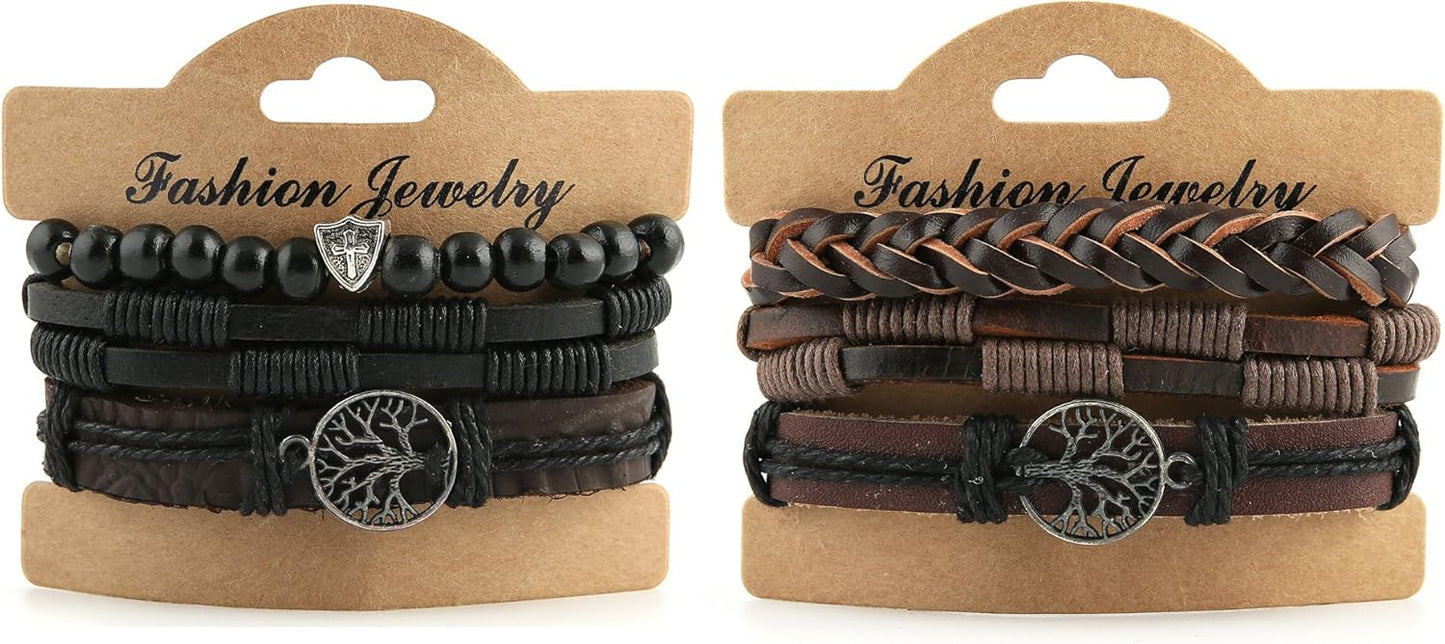 Manufacturer  HZMAN Genuine Leather Tree of life Bracelets Men Women, Tiger Eye Natural Stone Lava Rock Beads Ethnic Tribal Elastic Bracelets Wristbands  bracelets