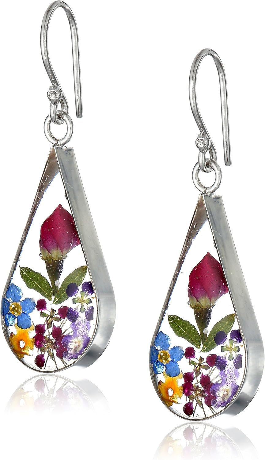 Manufacturer  Amazon Essentials Sterling Silver Pressed Flower Teardrop Earrings (previously Amazon Collection)  earring