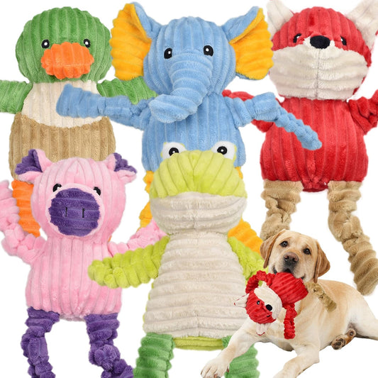 Manufacturer   5 Pack Tough Dog Toys Stuffed Squeaky Dog Toys Assortment Plush Animal Dog Toy Value Bundle Puppy Pet Dog Toys for Small Medium Large Dogs    Dog toy