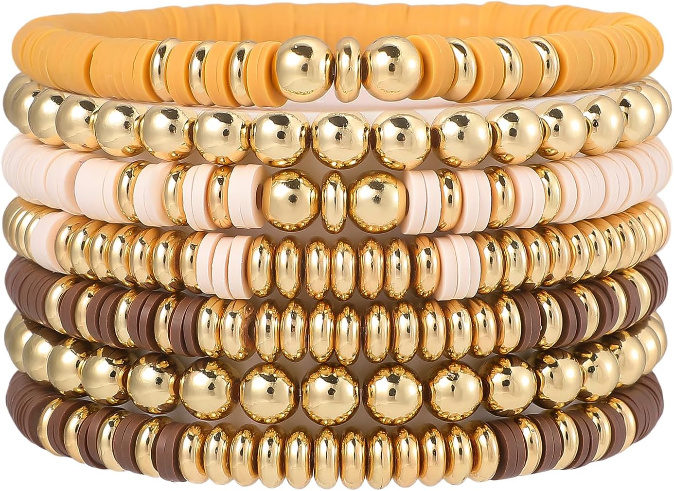 Manufacturer  GOOJIDS Surfer Heishi Clay Bead Bracelets for Women Bohemian Stackable Gold Beaded Stretch Bracelets Elastic Layering Friendship Bracelets Set Boho Jewelry  bracelets