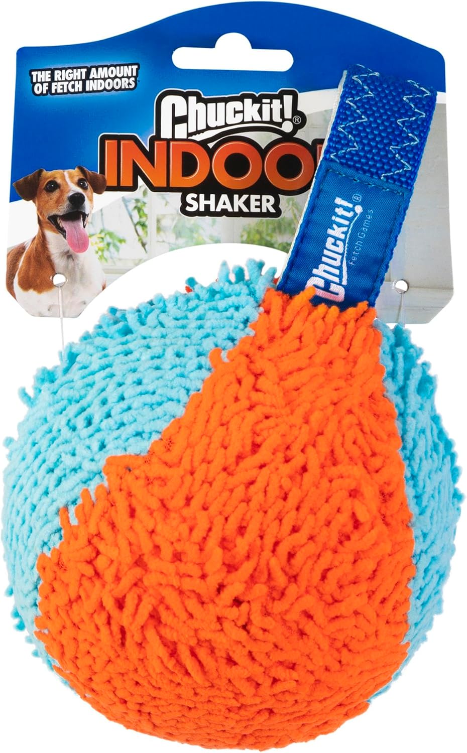 Manufacturer   Chuckit! Indoor Fetch Ball Dog Toy for Dogs - Interactive Dog Toys for Boredom, 4.75 Inch, Orange and Blue    Dog toy
