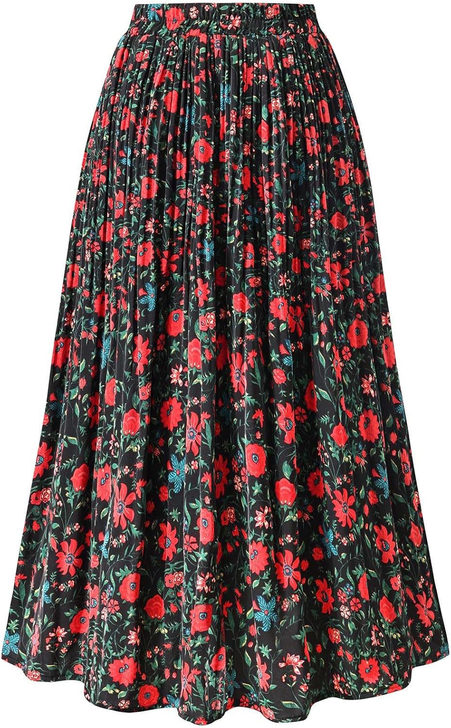 Manufacturer  Basoteeuo Womens Skirt Leopard Print Midi Long Shirring Pleated Skirts High Waisted A Line Skirts