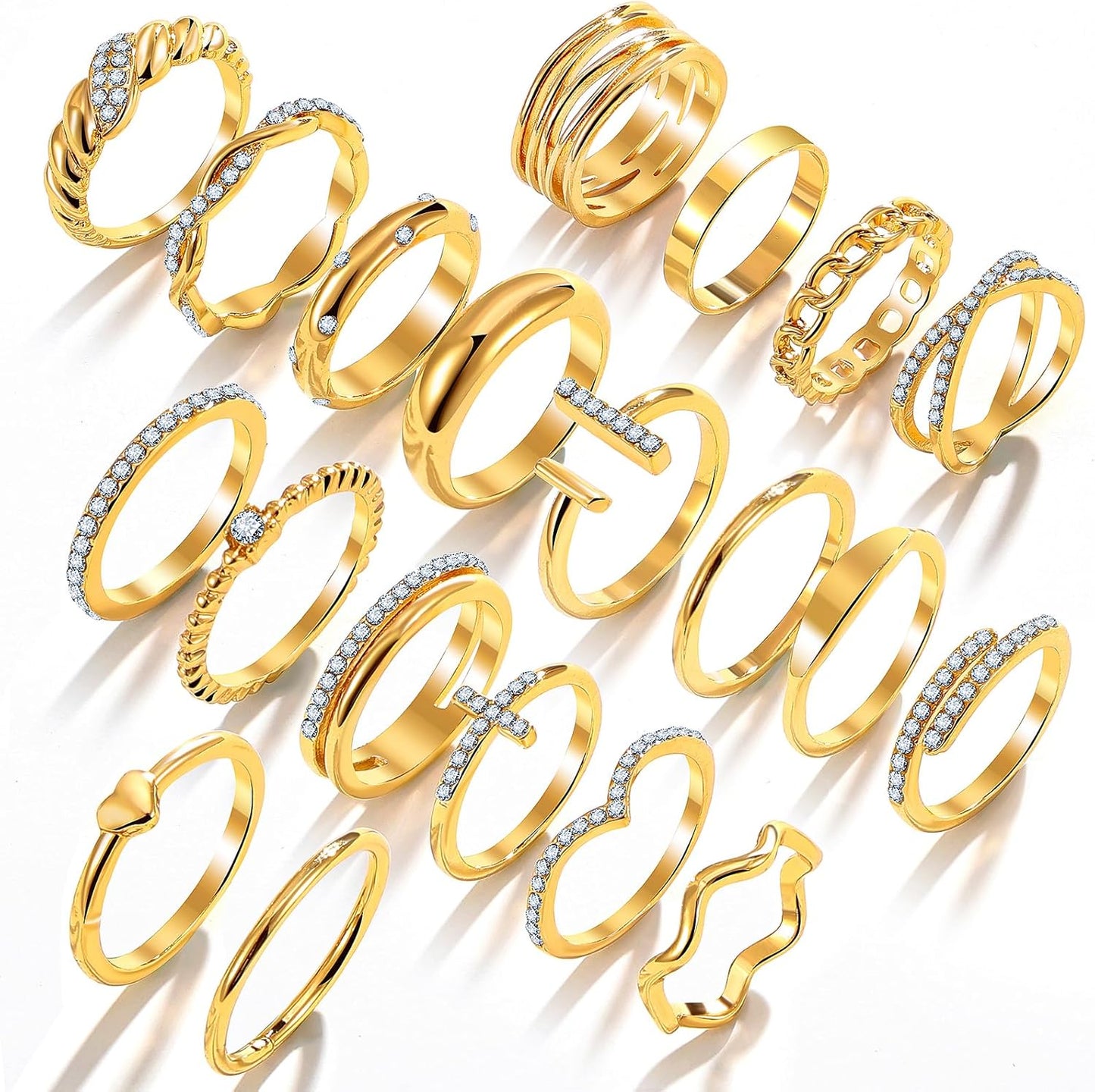 Manufacturer  KISS WIFE Gold Knuckle Rings Set for Women, Dainty Simple Trendy Cute Stackable Finger Rings Pack, Perfect for Stacking Layering on Thumb and Knuckle, Mixed Size, Jewelry Gift   rings