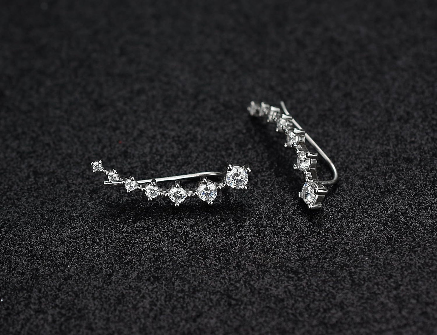 Manufacturer  Sterling Silver 7 Crystals Ear Cuffs Climber Cartilage Earrings Dainty Trendy Jewelry Hypoallergenic Fashion Earring Charms Birthday Gift for Women  earring