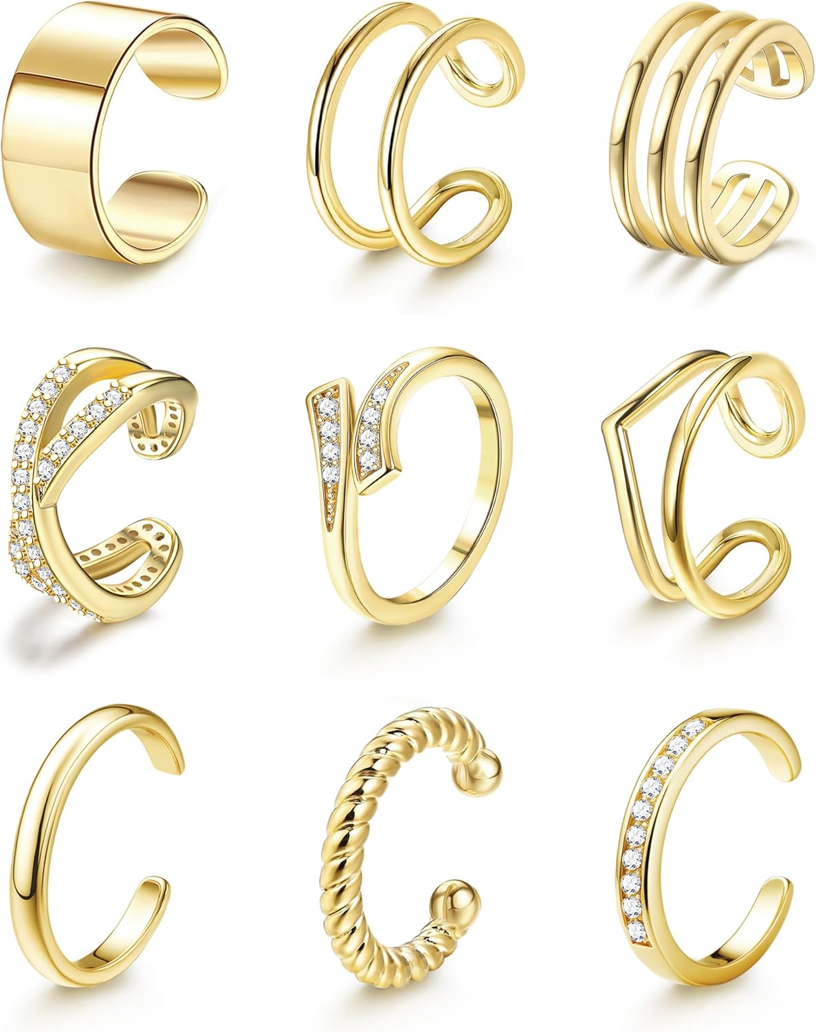 Manufacturer  JeryWe 9 Pcs Adjustable Toe Rings for Women Open Cuff Toe Rings Silver Golden Summer Beach Toe Rings Set CZ Tail Pinky Band Rings Beach Foot Jewelry Set   rings