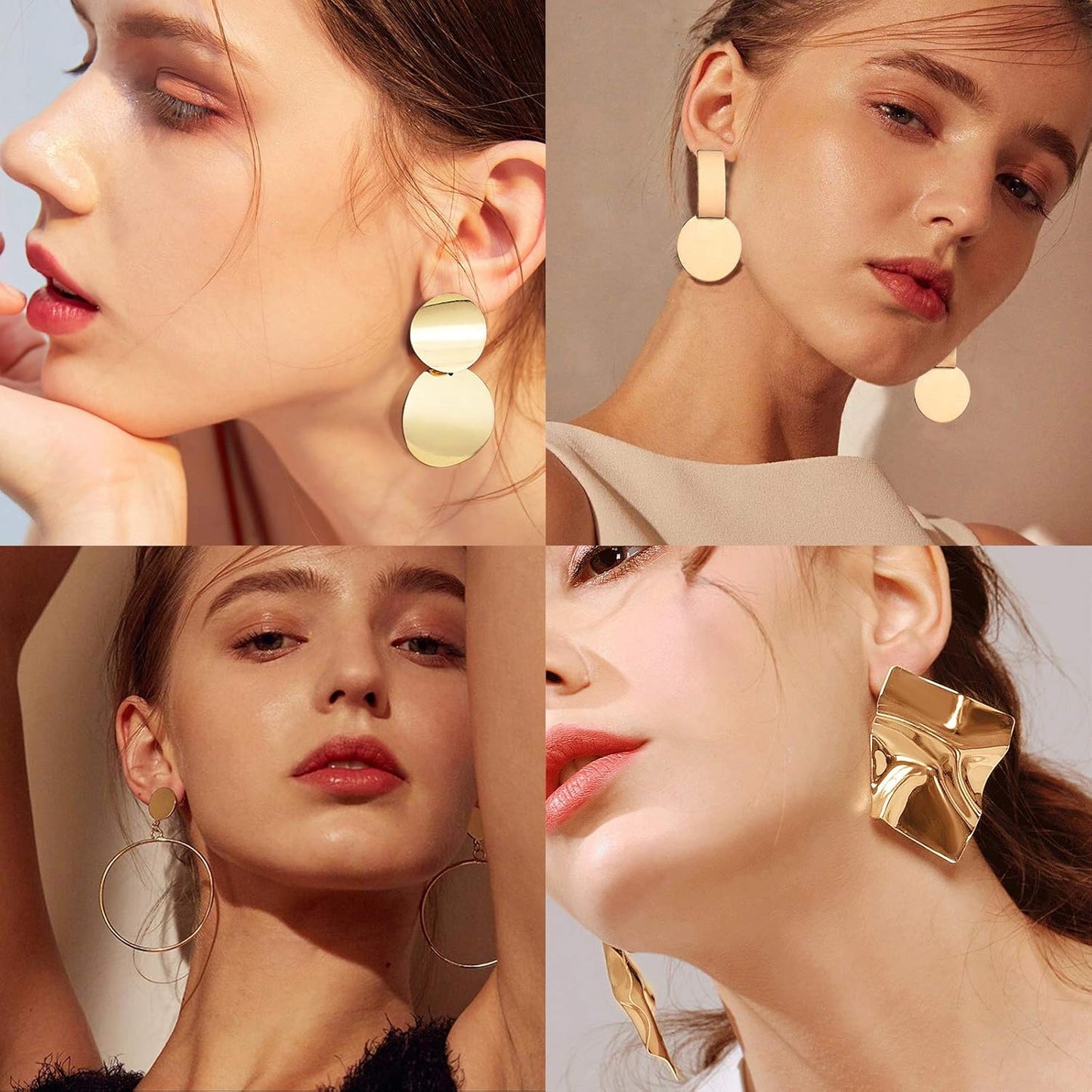 Manufacturer  13 Pairs Statement Drop Dangle Earrings, Gold Plated Stud Earrings for Women & Fashion Big Geometric Earrings, Hanging Earring Set Jewelry Gifts  earring
