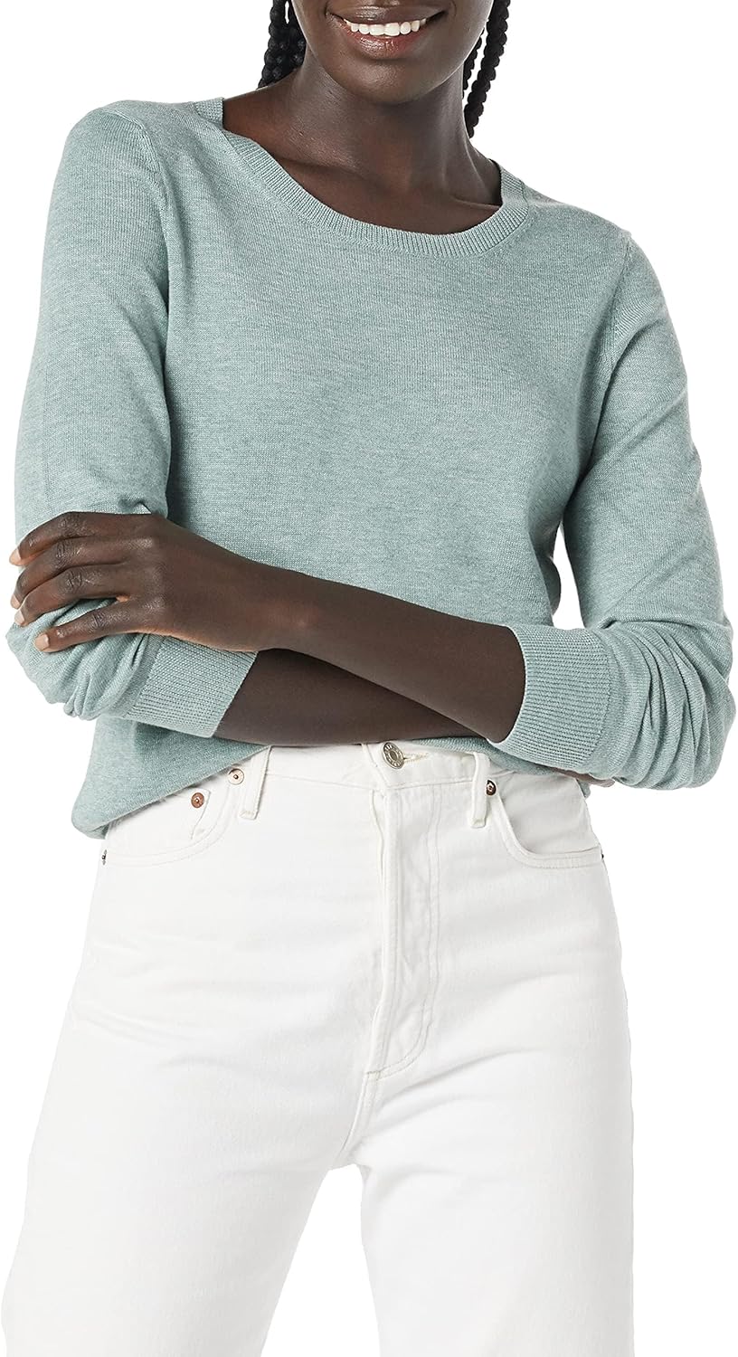 Manufacturer  Essentials Women's Long-Sleeve Lightweight Crewneck Sweater (Available in Plus Size)   sweaters