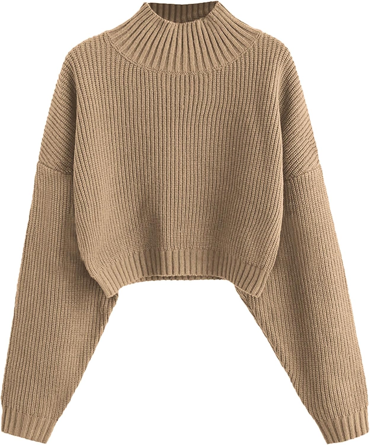 Manufacturer  ZAFUL Women's Cropped Turtleneck Sweater Lantern Sleeve Ribbed Knit Pullover Sweater Jumper   sweaters