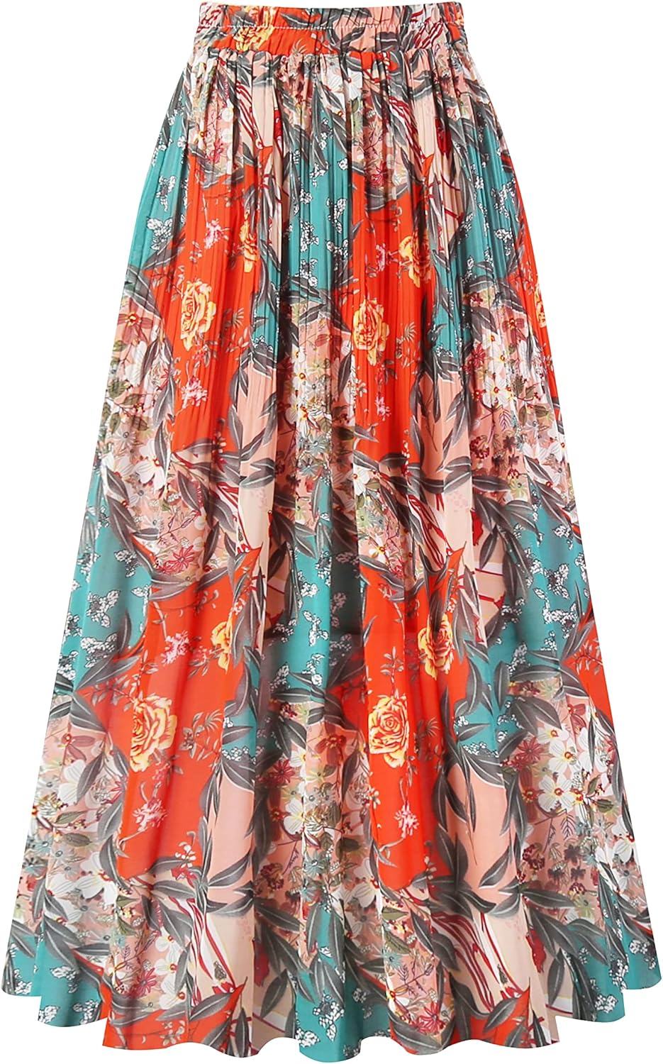 Manufacturer  Kingfancy Women's Pleated Skirt Chiffon Elastic Waist A-Line Midi Length Skirt skirts