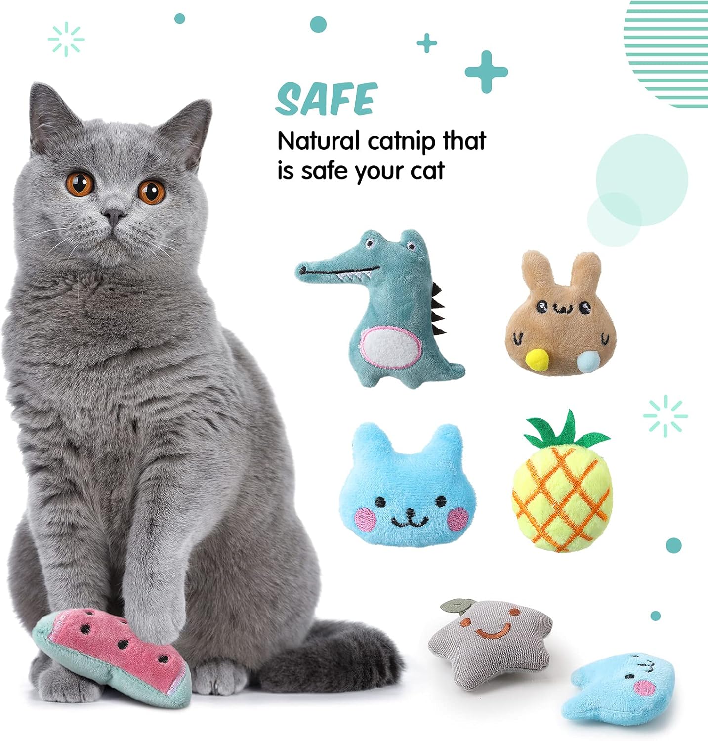 Manufacturer  Gejoy 20 Pieces Catnip Toys for Indoor Cat Plush Kitten Cat Chew Toys Catnip Kitten Entertaining Interactive Dolls(Lovely)    Cat toy